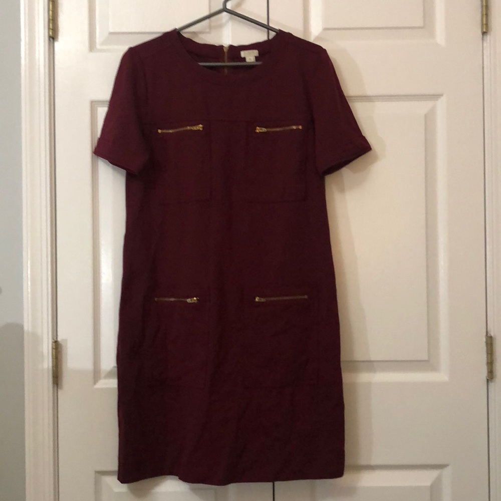WomenS JCREW maroon pencil dress SIZE M